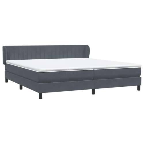 Box Spring krevet s madracima tamno sivi 200x210 cm baršun - Tamno siva 200 x 210 cm Okomite pruge Cijena