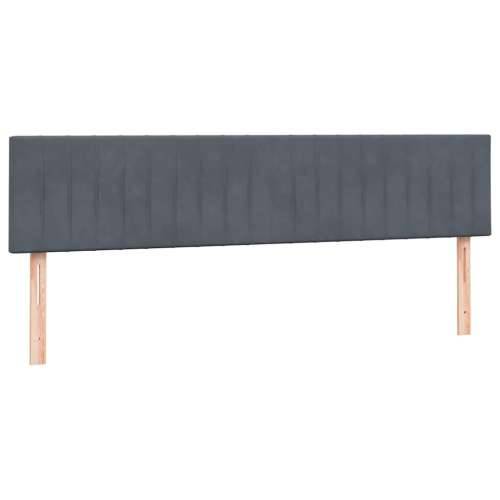 Box Spring krevet s madracima tamno sivi 200x210 cm baršun - Tamno siva 200 x 210 cm Okomite pruge Cijena