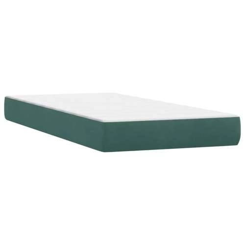 Box Spring krevet s madracem tamnozeleni 80x220 cm baršun - Tamnozelena 80 x 220 cm Dizajn s gumbima Cijena