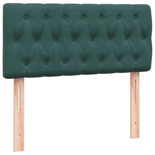 Box Spring krevet s madracem tamnozeleni 80x220 cm baršun - Tamnozelena 80 x 220 cm Dizajn s gumbima Cijena