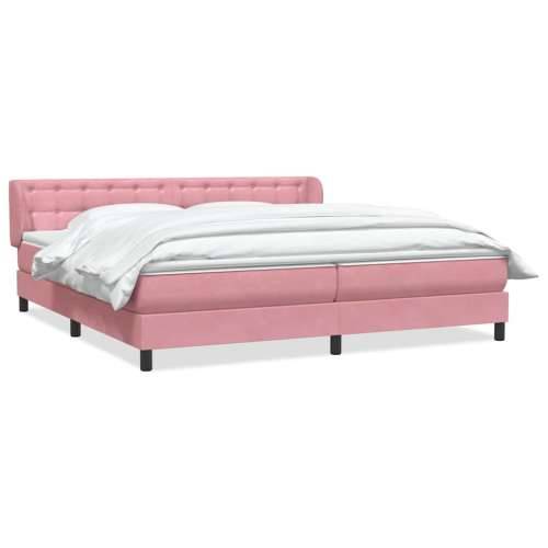 Box Spring krevet s madracima ružičasti 200x210 cm baršun - Ružičasta 200 x 210 cm gumbi Cijena