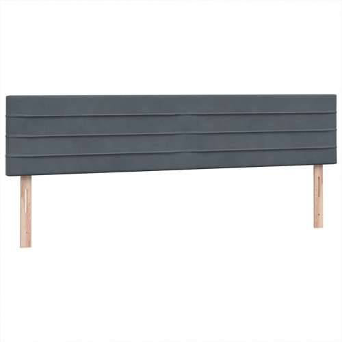 Box spring krevet s madracem tamnosivi 200x210 cm baršunasti - 200 x 210 cm vodoravne pruge Tamno siva Cijena