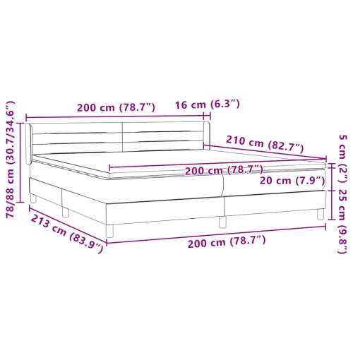 Box spring krevet s madracem tamnosivi 200x210 cm baršunasti - 200 x 210 cm vodoravne pruge Tamno siva Cijena