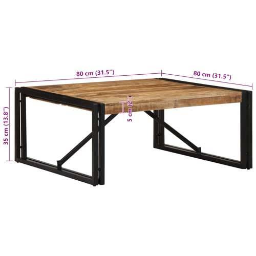 Stolić za kavu 80x80x35 cm od masivnog grubog drva manga - 80 x 80 x 35 cm 1 Grubo masivno drvo manga Cijena