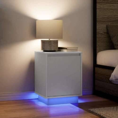 Noćni ormarići s LED svjetlima 2 kom bijeli 38x34x50 cm - Bijela 2 Cijena