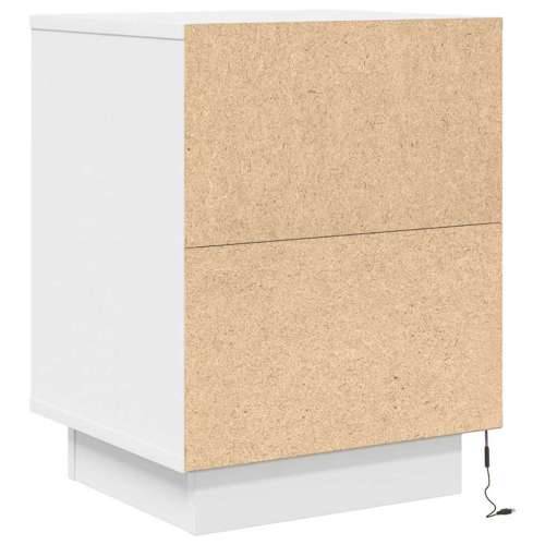Noćni ormarići s LED svjetlima 2 kom bijeli 38x34x50 cm - Bijela 2 Cijena