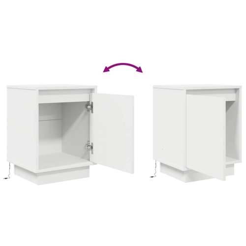 Noćni ormarići s LED svjetlima 2 kom bijeli 38x34x50 cm - Bijela 2 Cijena