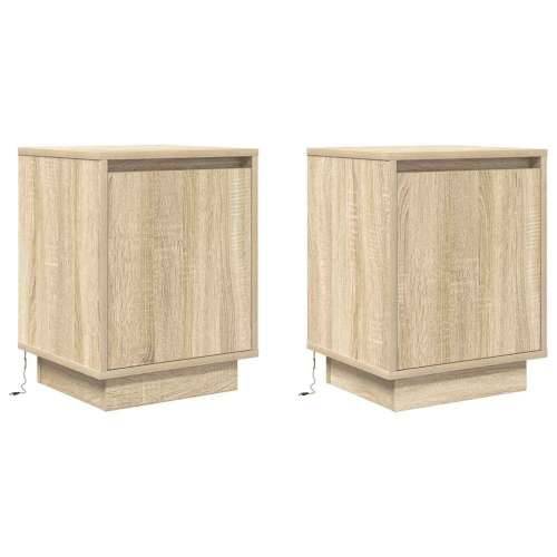 Noćni ormarići s LED svjetlima 2 kom boja hrasta 38x34x50 cm - sonoma hrast 2 Cijena