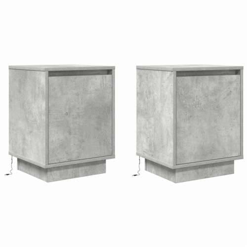 Noćni ormarići s LED svjetlima 2 kom boja betona 38x34x50 cm - Beton siva 2 Cijena