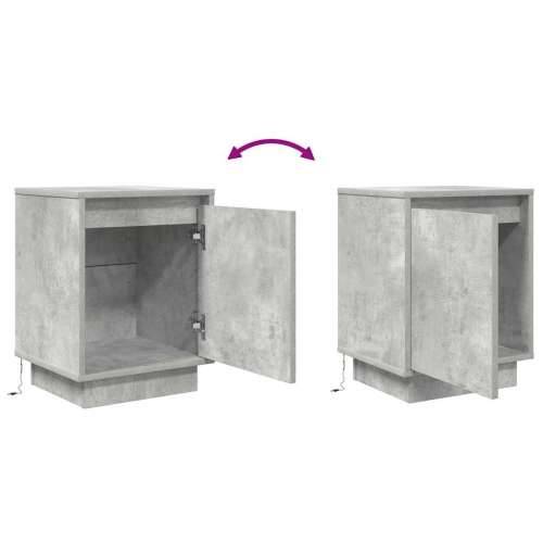 Noćni ormarići s LED svjetlima 2 kom boja betona 38x34x50 cm - Beton siva 2 Cijena