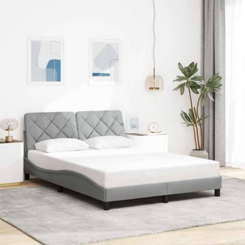 Okvir za krevet bez madraca svjetlosivi 140 x 190 cm od tkanine - Svjetlosiva 140 x 190 cm Cijena