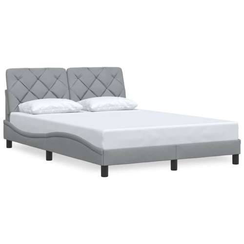 Okvir za krevet bez madraca svjetlosivi 140 x 190 cm od tkanine - Svjetlosiva 140 x 190 cm Cijena