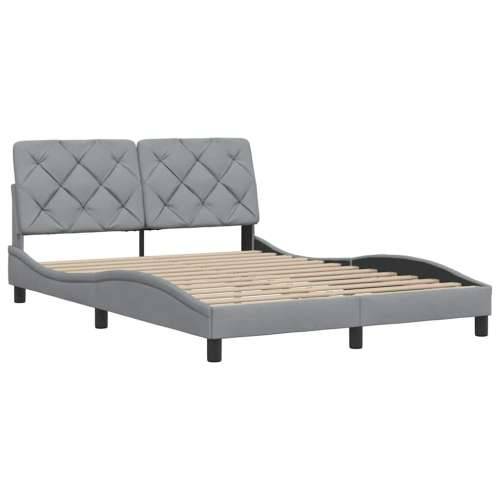 Okvir za krevet bez madraca svjetlosivi 140 x 190 cm od tkanine - Svjetlosiva 140 x 190 cm Cijena