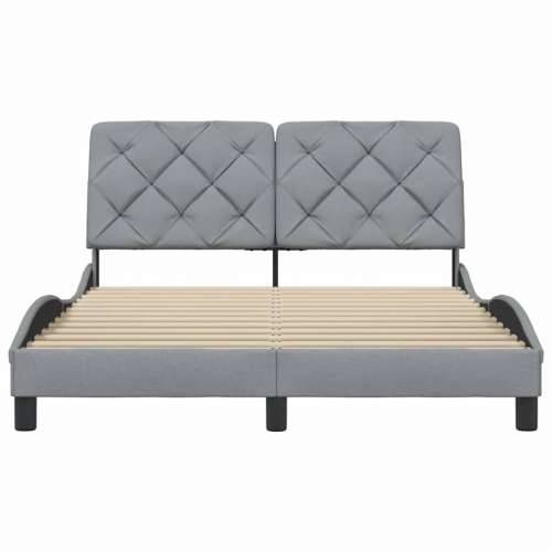Okvir za krevet bez madraca svjetlosivi 140 x 190 cm od tkanine - Svjetlosiva 140 x 190 cm Cijena
