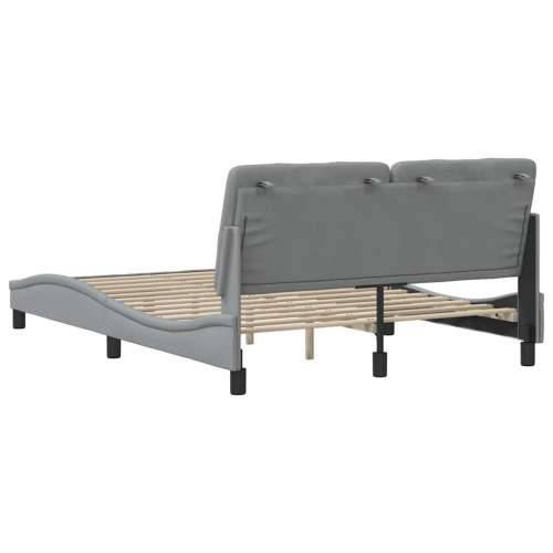 Okvir za krevet bez madraca svjetlosivi 140 x 190 cm od tkanine - Svjetlosiva 140 x 190 cm Cijena