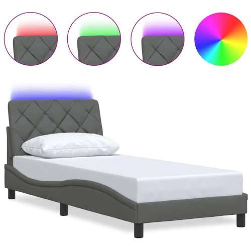 Okvir kreveta s LED-om bez madraca 90x200 cm od tkanine - Tamno siva 90 x 200 cm Cijena