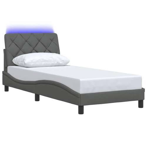 Okvir kreveta s LED-om bez madraca 90x200 cm od tkanine - Tamno siva 90 x 200 cm Cijena