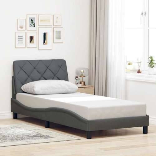 Okvir kreveta s LED-om bez madraca 90x200 cm od tkanine - Tamno siva 90 x 200 cm Cijena