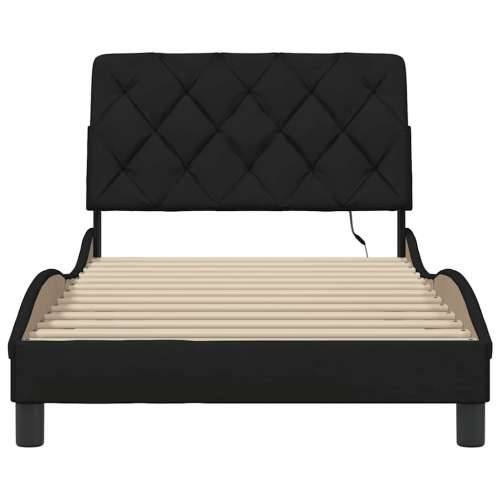 Okvir kreveta s LED-om bez madraca crni 100x200 cm od tkanine - Crna 100 x 200 cm Cijena