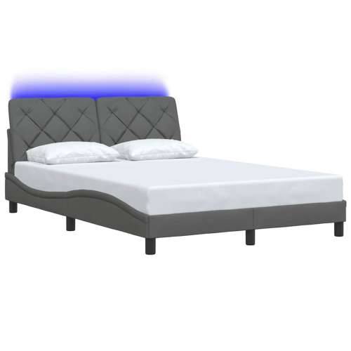 Okvir kreveta s LED-om bez madraca 140 x 190 cm od tkanine - Tamno siva 140 x 190 cm Cijena