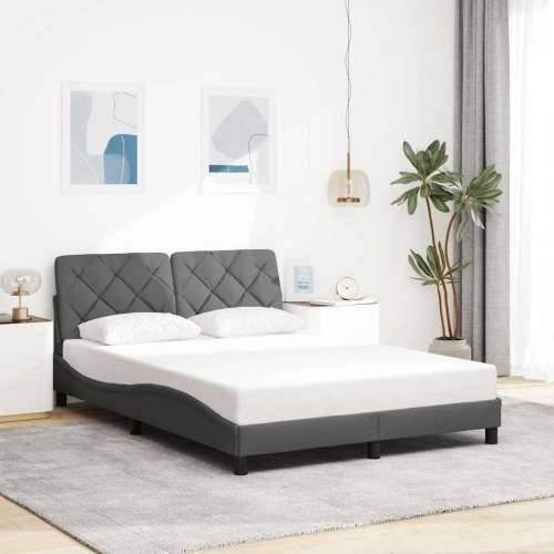 Okvir kreveta s LED-om bez madraca 140 x 190 cm od tkanine - Tamno siva 140 x 190 cm Cijena