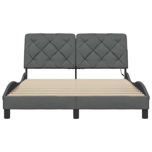 Okvir kreveta s LED-om bez madraca 140 x 190 cm od tkanine - Tamno siva 140 x 190 cm Cijena