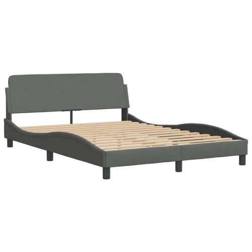 Okvir kreveta s LED-om bez madraca 140 x 190 cm od tkanine - Tamno siva 140 x 190 cm Cijena