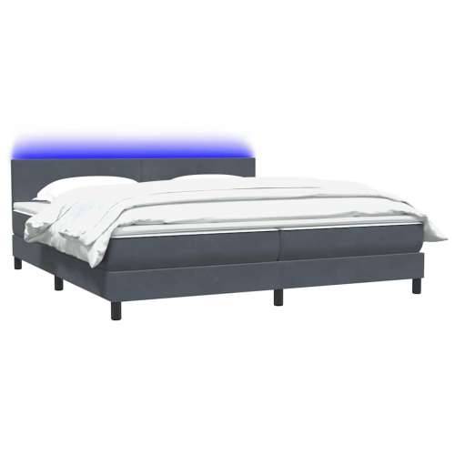 Box spring krevet s madracem tamnosivi 200x210 cm baršunasti - Tamno siva 200 x 210 cm Gladak dizajn Cijena