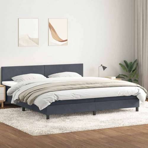 Box spring krevet s madracem tamnosivi 200x210 cm baršunasti - Tamno siva 200 x 210 cm Gladak dizajn Cijena