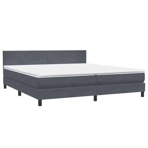 Box spring krevet s madracem tamnosivi 200x210 cm baršunasti - Tamno siva 200 x 210 cm Gladak dizajn Cijena
