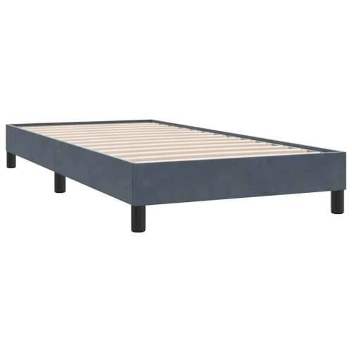 Box Spring krevet s madracem tamno sivi 80x210 cm baršun - Tamno siva 80 x 210 cm Obično s čavlima Cijena