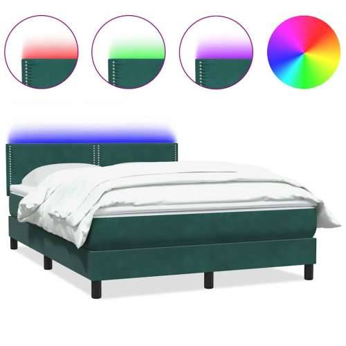 Box spring krevet s madracem tamnozeleni 140x210 cm baršunasti - Tamnozelena 140 x 210 cm Obično s čavlima Cijena
