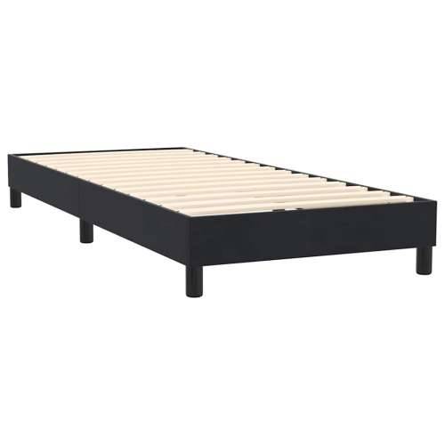 Box spring krevet s madracem crni 80 x 220 cm baršunasti - Crna 80 x 220 cm Obično s čavlima Cijena