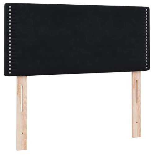 Box spring krevet s madracem crni 80 x 220 cm baršunasti - Crna 80 x 220 cm Obično s čavlima Cijena