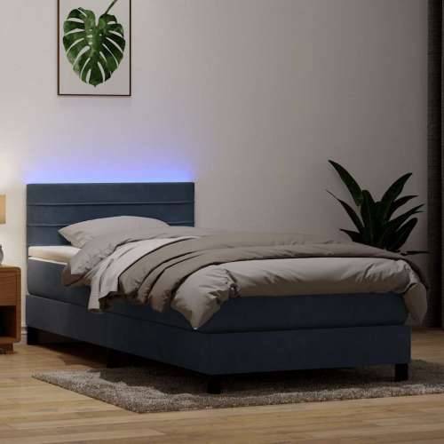 Box Spring krevet s madracem tamno sivi 80x210 cm baršun - Tamno siva 80 x 210 cm vodoravne pruge Cijena