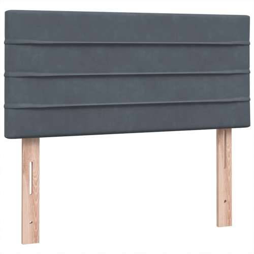 Box Spring krevet s madracem tamno sivi 80x210 cm baršun - Tamno siva 80 x 210 cm vodoravne pruge Cijena