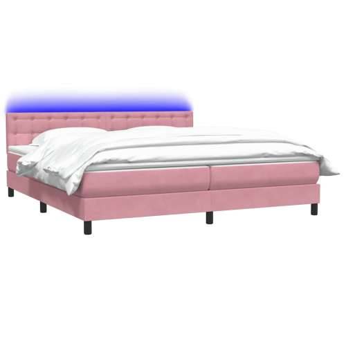 Box Spring krevet s madracem ružičasti 180x220 cm samt - Ružičasta 180 x 220 cm gumbi Cijena