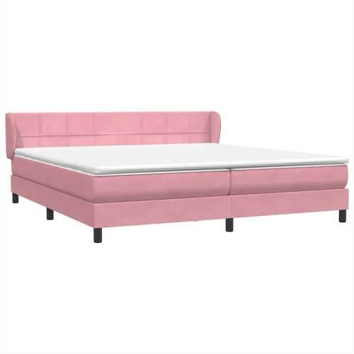 Box Spring krevet s madracima ružičasti 200x210 cm baršun - Ružičasta 200 x 210 cm Blok s kvadratima Cijena