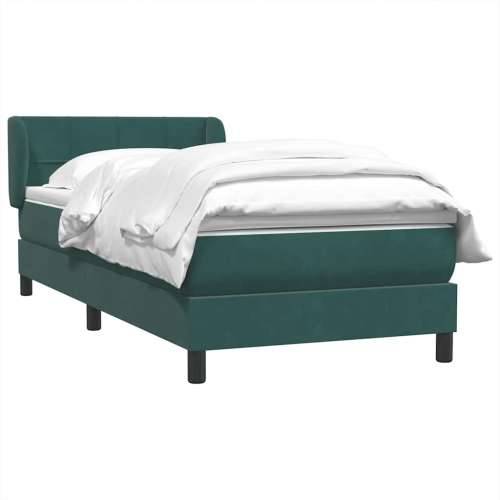 Box Spring krevet s madracem tamnozeleni 80x220 cm baršun - Tamnozelena 80 x 220 cm Blok s kvadratima Cijena