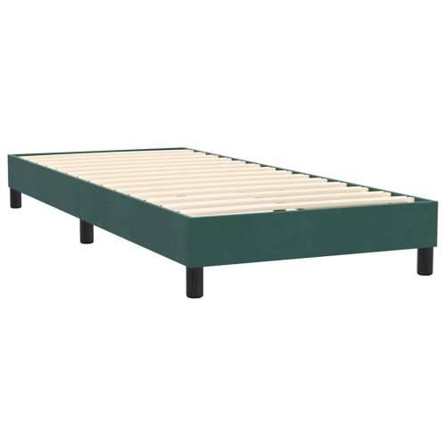 Box Spring krevet s madracem tamnozeleni 80x220 cm baršun - Tamnozelena 80 x 220 cm Blok s kvadratima Cijena