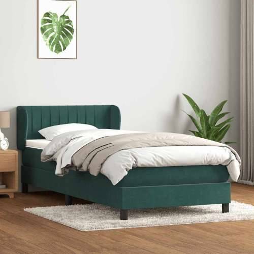 Box Spring krevet s madracem tamnozeleni 80x220 cm baršun - Tamnozelena 80 x 220 cm Okomite pruge Cijena