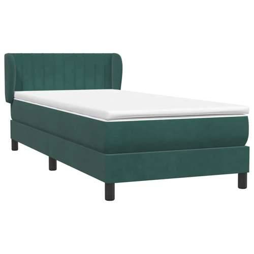 Box Spring krevet s madracem tamnozeleni 80x220 cm baršun - Tamnozelena 80 x 220 cm Okomite pruge Cijena