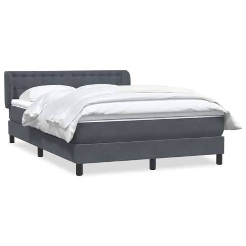 Box spring krevet s madracem tamnosivi 140x210 cm baršunasti - Tamno siva 140 x 210 cm gumbi Cijena