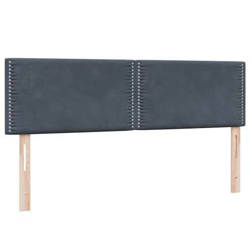 Box spring krevet s madracem tamnosivi 140x210 cm baršunasti - Tamno siva 140 x 210 cm Obično s čavlima Cijena