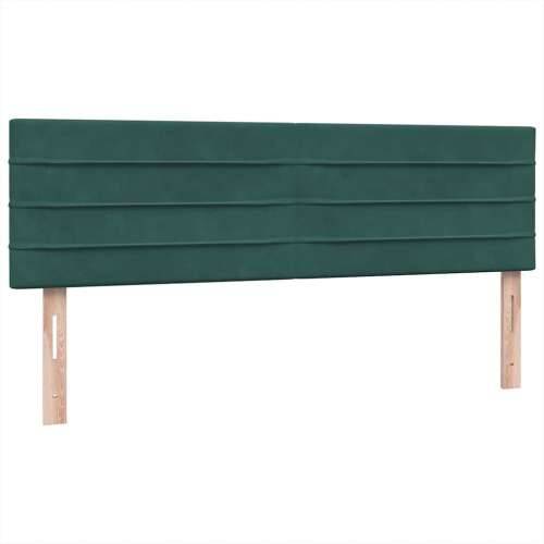 Box spring krevet s madracem tamnozeleni 140x210 cm baršunasti - 140 x 210 cm vodoravne pruge Tamnozelena Cijena