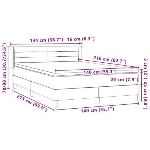 Box spring krevet s madracem tamnozeleni 140x210 cm baršunasti - 140 x 210 cm vodoravne pruge Tamnozelena Cijena