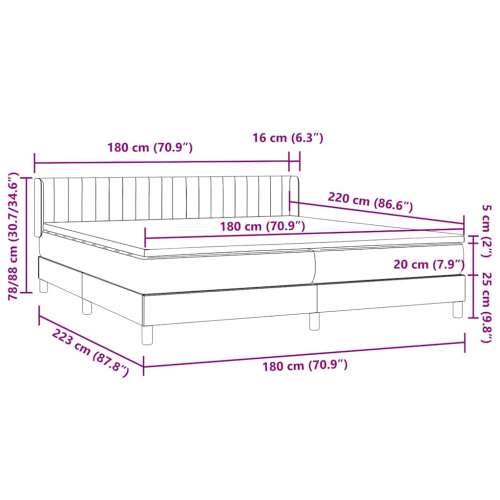 Box Spring krevet s madracem ružičasti 180x220 cm samt - Ružičasta 180 x 220 cm Okomite pruge Cijena