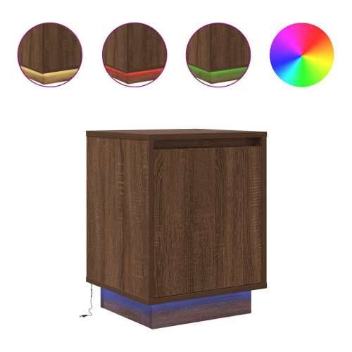 Noćni ormarići s LED svjetlima 2 kom boja hrasta 38x34x50 cm - Smeđi hrast 2 Cijena