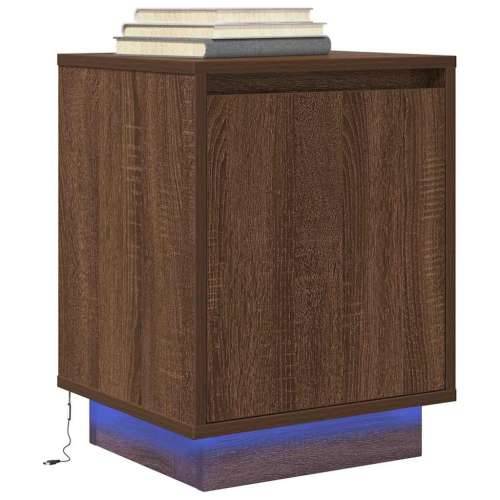 Noćni ormarići s LED svjetlima 2 kom boja hrasta 38x34x50 cm - Smeđi hrast 2 Cijena