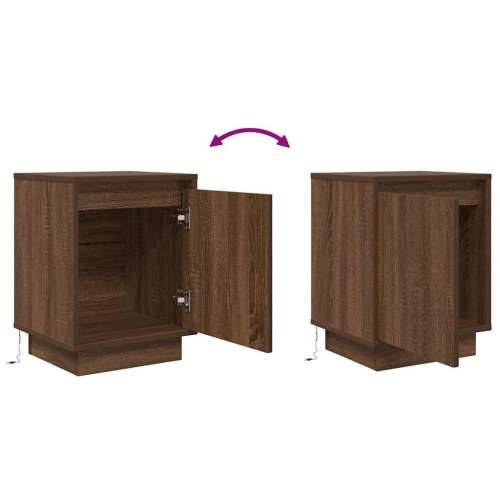 Noćni ormarići s LED svjetlima 2 kom boja hrasta 38x34x50 cm - Smeđi hrast 2 Cijena